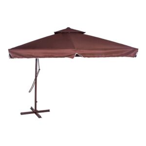 Ombrelone Suspenso Búzios + Base em ABS 50 Litros Preta, duplo teto, a Cobertura é de Poliéster com proteção U.V.